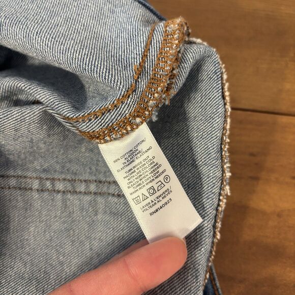 Loft Womens 18 Denim Jean Button Front Straight Midi Skirt Modest - Picture 4 of 6